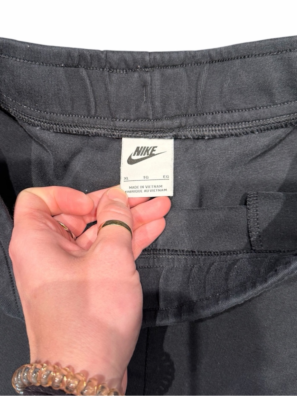Nike Kids Dark Gray Jogger Sweatpants with White Swoosh - Picture 5 of 8